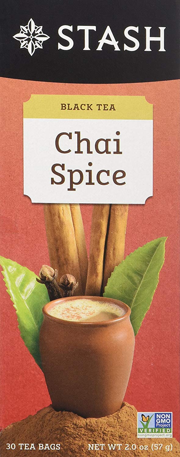 Stash Chai Spice Black Tea box with 30 individual bags for quick prep
