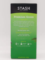Stash Premium Green Tea box 30 back view, fits office desk for quick breaks.