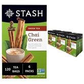 Stash chai green tea box front view highlighting packaging and premium ingredients
