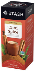 Stash Tea Chai Spice tea bags boxed and ready for a quick brew.
