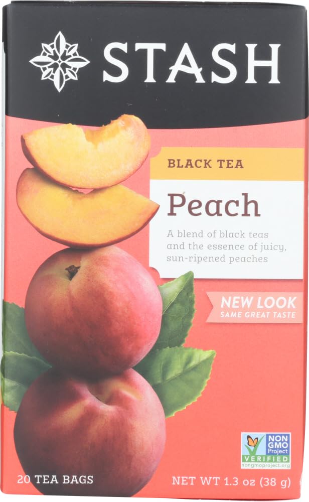 Stash Tea peach tea 20-count 2 pack packaging ready to display
