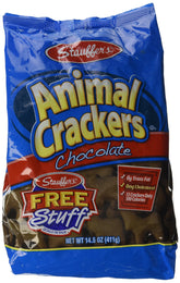 Stauffer's Animal Crackers Chocolate front view highlights kid-friendly snack option