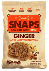 STAUFFERS Ginger SNAPS pack front highlighting authentic ginger flavor