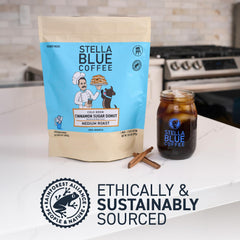 Stella Blue 100% Arabica beans with rich, balanced flavor.