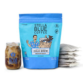 Stella Blue Big Cat Blend bag close-up showing premium Arabica flavor.