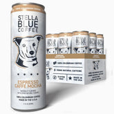 Stella Blue Espresso Caffe Mocha can on a breakfast table delivering smooth energy.