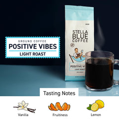 Stella Blue Light Roast with Vanilla and Fruity Notes cup promotes a refreshing sip.