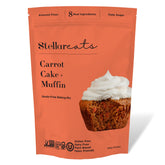 Stellar Eats carrot cake mix packaging shows gluten-free ingredients for clean baking.