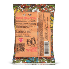 Close-up of Maui Monk bag highlighting compact vegan snack packaging