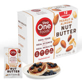 Step One Foods peanut almond nut butter spreadable packets for on-the-go snacking.