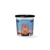 Stephen's Candycane hot cocoa canister closeup with peppermint accents for a festive sip.