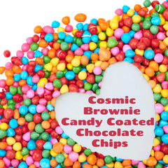 Sterns Bakery ice cream topped with rainbow candy coated chips feels festive