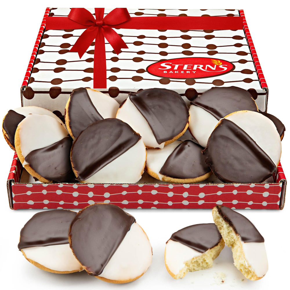 Stern's Bakery black and white cookie close-up highlighting classic New York flavor and texture