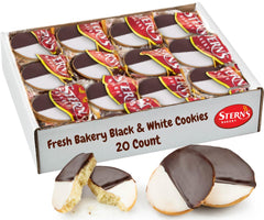 Stern’s Bakery Black and White Cookies box front, ideal for on-the-go snacking.