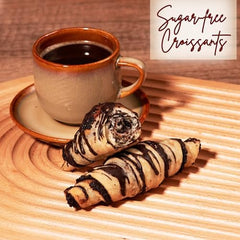 Chocolate-filled croissant-like treat from Stern's Bakery for a mindful bite between tasks