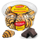 Stern’s Bakery rugelach with chocolate filling, perfect with coffee or tea.