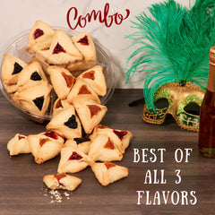 Stern's Bakery assorted hamentaschen trio for varied fruit flavors.