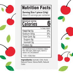 Stevita Cheery Cherry hard candy individually wrapped for portability.