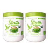 Stevita Organic Stevia-Erythritol jar with zero-calorie sweetness ideal for recipes
