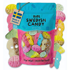 STEYDA BUBS Swedish candy mix skulls in vibrant colors for a playful snack moment.