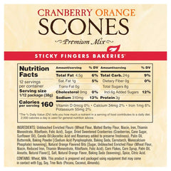 Sticky Fingers Scone Mix Cranberry Orange baked scones with bright citrus-berry flavor.