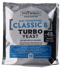 Still Spirits Classic Turbo Yeast 18% 175 g packaging highlights premium quality for fast fermentation.