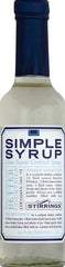 Stirrings Simple Syrup bottle close-up highlights pure cane sugar quality