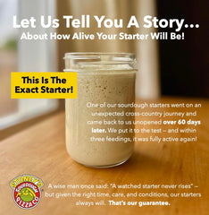 Stoney's Sourdough Starter first loaf prep scene showing practical steps.