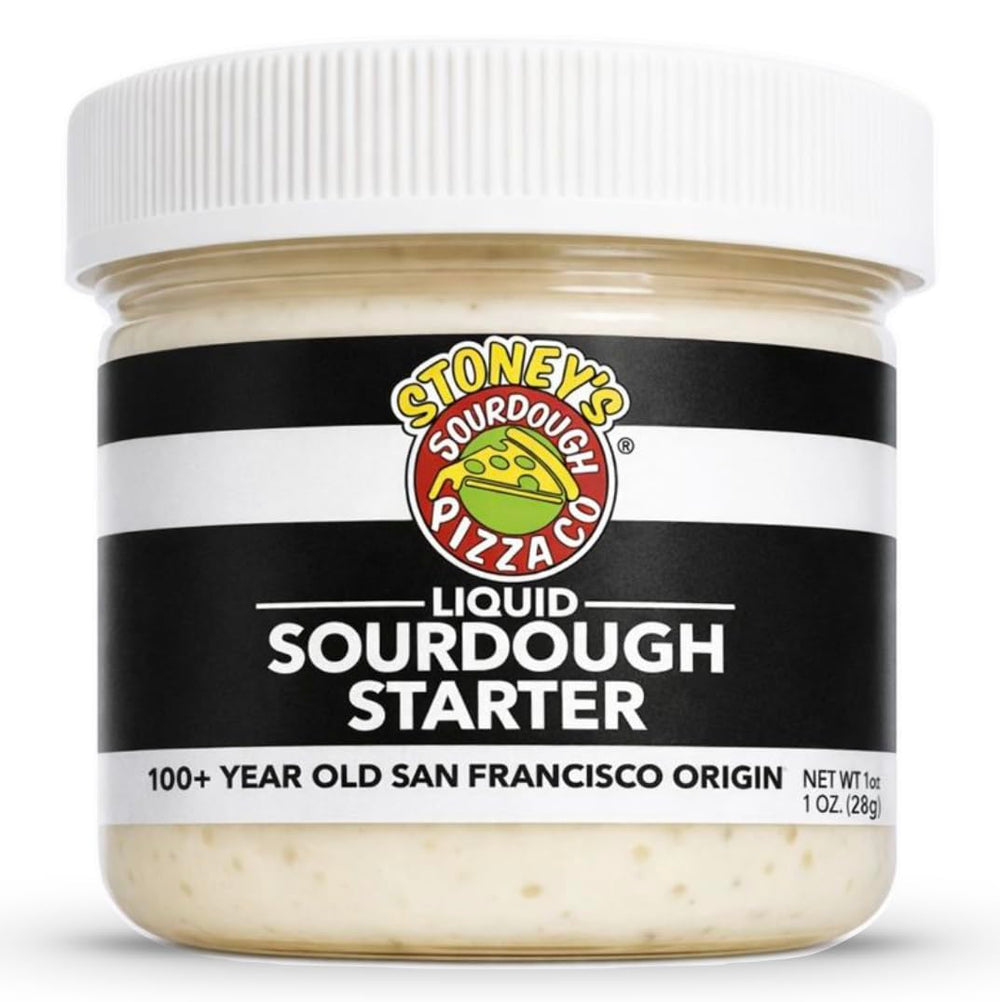 Stoney's Sourdough Starter jar front view, ideal for your first home bake.