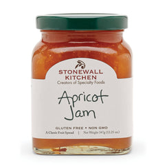Stonewall Kitchen apricot jam jar front, a versatile pantry staple.