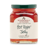 Stonewall Kitchen Hot Pepper Jelly jar on cheese board for easy pairings