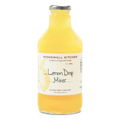 Stonewall Kitchen Lemon Drop Mixer bottle with bright lemons, ideal for refreshing cocktails.