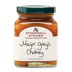 Stonewall Kitchen Major Grey's Chutney jar, perfect with cheeses and charcuterie.