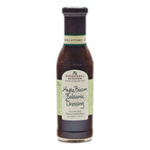Stonewall Kitchen Maple Bacon Balsamic Dressing bottle close-up with label, ideal for pantry-ready meals.