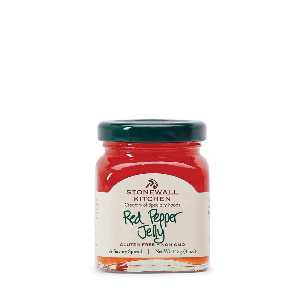 Stonewall Kitchen mini red pepper jelly jar, ideal for easy appetizers.