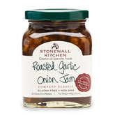 Stonewall Kitchen Roasted Garlic Onion Jam jar, savory spread for crackers