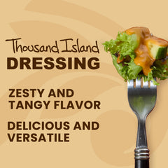 Stonewall Kitchen Thousand Island dressing close-up of tomato paste and relish ingredients.