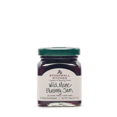 Stonewall Kitchen Wild Maine Blueberry Jam jar showcasing tiny berries for premium flavor