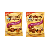 Storck Werther's Original chocolate caramel bag close-up, rich melt-in-your-mouth texture for indulgent snacks