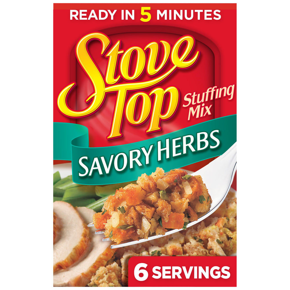 Stove Top Savory Herbs Stuffing Box ready-to-use mix for quick family dinners