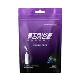 Strike Force Energy grape liquid packet poured for quick energy.