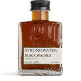 Strongwater Black Walnut Bitters bottle front showing nutty depth