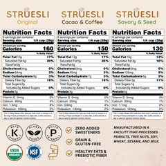 Struesli Cacao Coffee granola bag, rich flavor for energizing mornings.
