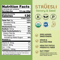 Struesli Savory + Seed Granola tiger-nuts close-up highlighting prebiotic fiber.