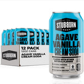 Stubborn Soda Agave Vanilla Cream can front view highlighting refreshing flavor