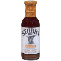 Stubb's Citrus Onion Chicken Marinade bottle on the kitchen counter for quick flavor boost