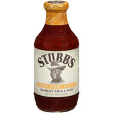 Stubbs Sweet Honey & Spice BBQ Sauce bottle ready for glaze on ribs.