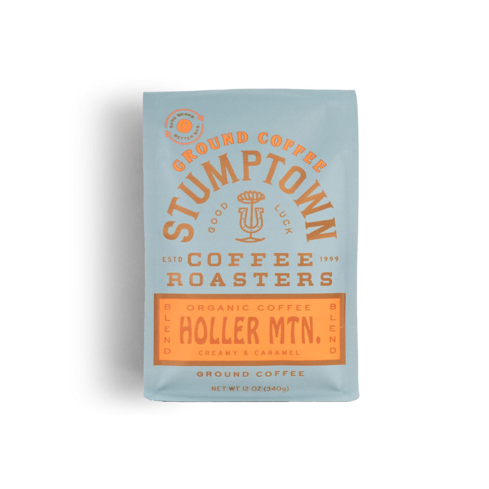 Stumptown Holler Mountain organic ground coffee bag—great for daily drip.