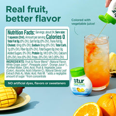 Stur Tropical Punch being poured into water for on-the-go hydration.