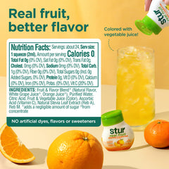 Stur Orange Clementine bottle pour into glass showing quick flavor release.
